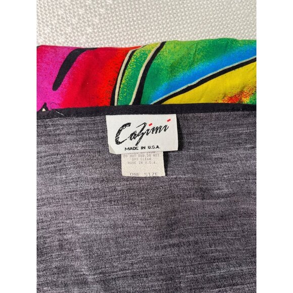 Cazimi Colorful Butterfly Print Sarong Wrap Beach Coverup Black Fringe Edges - Picture 5 of 7